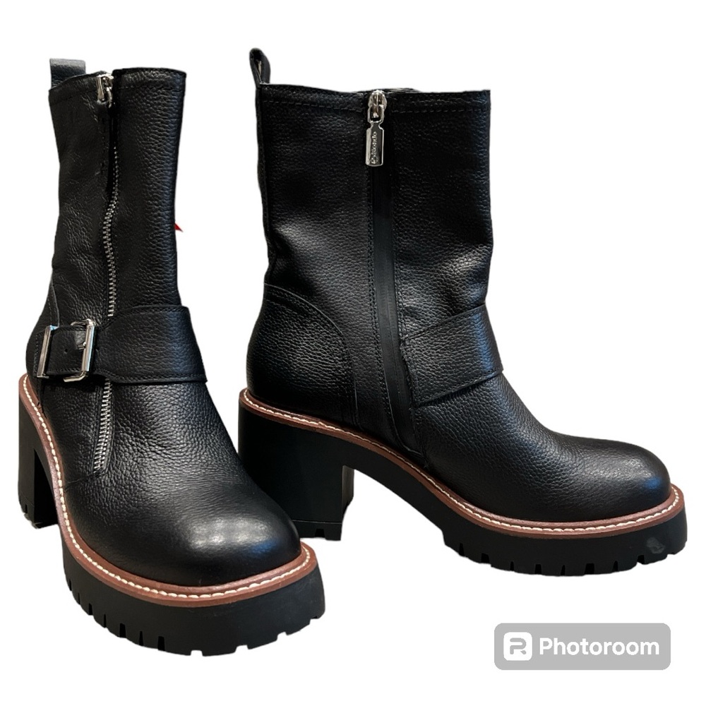 Blondo Rylyn waterproof leather mid-shaft boot block heel 7.5 NEW